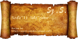 Széll Sándor névjegykártya