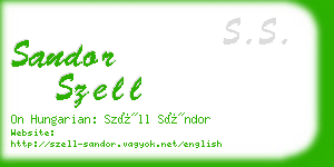 sandor szell business card
